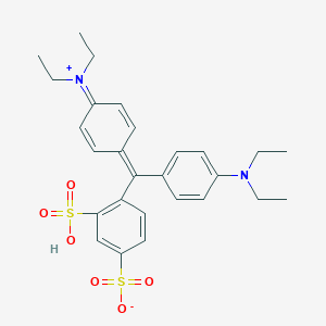 molecular formula C27H31N2NaO6S2 B092432 Ethanaminium,N-[4-[[4-(diethylamino)phenyl](2,4-disulfophenyl)methylene]-2,5-cyclohexadien-1-ylidene]-N-ethyl-, inner salt CAS No. 116-95-0