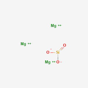 molecular formula Mg3O3Si+4 B092447 trimagnesium;dioxido(oxo)silane CAS No. 15702-53-1