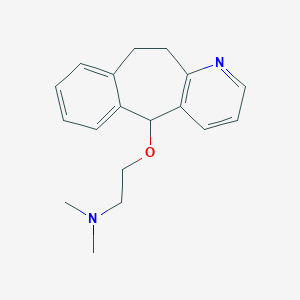molecular formula C18H22N2O B092462 5H-Benzo(4,5)cyclohepta(1,2-b)pyridine, 10,11-dihydro-5-(2-(dimethylamino)ethoxy)- CAS No. 17895-87-3