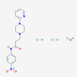 molecular formula C18H25Cl2N5O4 B009252 N-(4-Nitrophenyl)-4-(2-pyridinyl)-1-piperazinepropanamide dihydrochloride hydrate CAS No. 104373-65-1