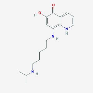 molecular formula C17H25N3O2 B092525 5,6-Quinolinediol, 8-((5-((1-methylethyl)amino)pentyl)amino)- CAS No. 17605-76-4