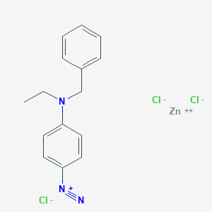 molecular formula C30H32Cl4N6Zn B092540 zinc;bis(4-[benzyl(ethyl)amino]benzenediazonium);tetrachloride CAS No. 15280-31-6