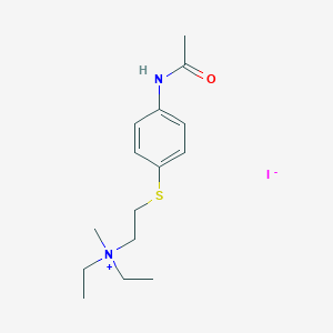 molecular formula C15H25IN2OS B009258 AMMONIUM, (2-(p-ACETAMIDOPHENYL)THIOETHYL)DIETHYLMETHYL-, IODIDE CAS No. 102571-35-7