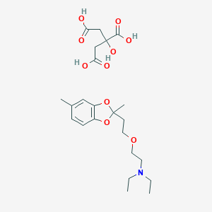 molecular formula C23H35NO10 B009262 2-[2-(2,5-Dimethyl-1,3-benzodioxol-2-yl)ethoxy]-N,N-diethylethanamine;2-hydroxypropane-1,2,3-tricarboxylic acid CAS No. 100310-87-0