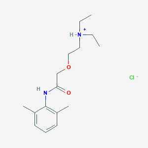 molecular formula C16H27ClN2O2 B009264 2-[2-(2,6-dimethylanilino)-2-oxoethoxy]ethyl-diethylazanium chloride CAS No. 102207-84-1