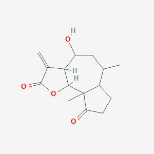 molecular formula C15H20O4 B092692 4-Hydroxy-6,9a-dimethyl-3-methylidenedecahydroazuleno[4,5-b]furan-2,9-dione CAS No. 17066-68-1