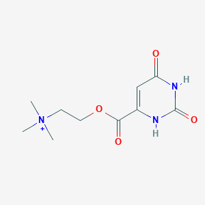 molecular formula C10H16N3O4+ B092797 (2-(((1,2,3,6-Tetrahydro-2,6-dioxo-4-pyrimidyl)carbonyl)oxy)ethyl)trimethylammonium CAS No. 16978-42-0
