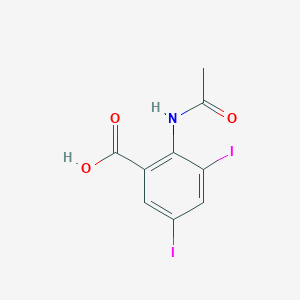 molecular formula C9H7I2NO3 B092842 Anthranilic acid, N-acetyl-3,5-diiodo- CAS No. 19094-52-1