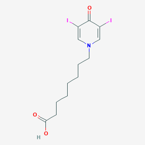 molecular formula C13H17I2NO3 B092859 1-Pyridineoctanoic acid, 1,4-dihydro-3,5-diiodo-4-oxo- CAS No. 16345-00-9