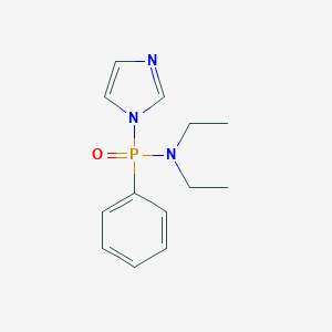molecular formula C13H18N3OP B092868 N,N-Diethyl-P-imidazol-1-yl-P-phenyl-phosphinic amide CAS No. 15493-49-9