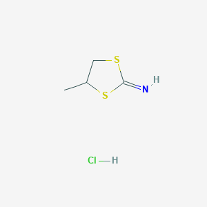 molecular formula C4H8ClNS2 B092910 4-Methyl1,3-dithiolan-2-iminium chloride CAS No. 1003-39-0