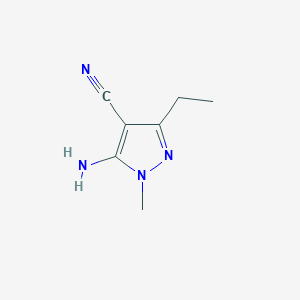 molecular formula C7H10N4 B092918 5-Amino-3-ethyl-1-methyl-1H-pyrazole-4-carbonitrile CAS No. 18280-56-3
