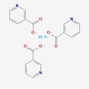 molecular formula C18H12N3O6Pr-3 B092981 Trinicotinic acid praseodymium(III) salt CAS No. 16468-77-2