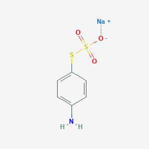 molecular formula C6H6NNaO3S2 B093014 sodium;1-amino-4-sulfonatosulfanylbenzene CAS No. 17304-59-5