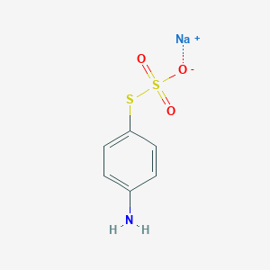 molecular formula C6H6NNaO3S2 B093014 Thiosulfuric acid (H2S2O3), S-(4-aminophenyl) ester, sodium salt (1:1) CAS No. 17304-59-5