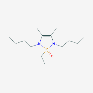 molecular formula C14H29N2OP B009305 1,3,2-Diazaphosphol-4-ene, 2-ethyl-2-oxo-1,3-dibutyl-4,5-dimethyl- CAS No. 104728-29-2
