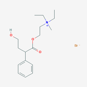 molecular formula C17H28BrNO3 B009307 Diethyl(2-hydroxyethyl)methylammonium bromide 3-hydroxy-2-phenylbutyrate CAS No. 109513-52-2