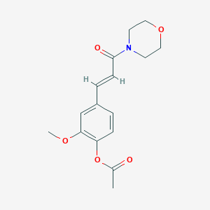 molecular formula C16H19NO5 B093088 Morpholine, 4-(4-hydroxy-3-methoxycinnamoyl)-, acetate CAS No. 16562-72-4