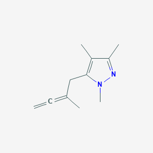 molecular formula C11H16N2 B093098 PYRAZOLE,5-(2-METHYL-2,3-BUTADIENYL)-1,3,4-TRIMETHYL- CAS No. 17512-08-2