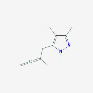 molecular formula C11H16N2 B093098 Pyrazole, 5-(2-methyl-2,3-butadienyl)-1,3,4-trimethyl- CAS No. 17512-08-2