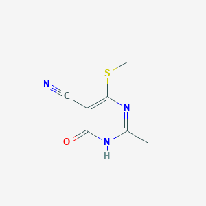 molecular formula C7H7N3OS B093132 2-Methyl-4-(methylthio)-6-oxo-1,6-dihydropyrimidine-5-carbonitrile CAS No. 15908-63-1