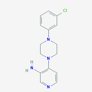 molecular formula C15H17ClN4 B093179 Piperazine, 1-(3-amino-4-pyridyl)-4-(3-chlorophenyl)- CAS No. 16019-53-7