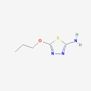 molecular formula C5H9N3OS B093232 1,3,4-Thiadiazol-2-amine, 5-propoxy- CAS No. 16784-24-0