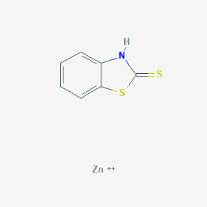 molecular formula C14H10N2S4Zn B093245 Zinc 2-mercaptobenzothiazole CAS No. 155-04-4
