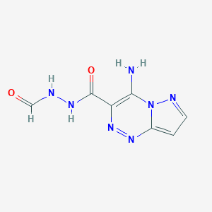 molecular formula C7H7N7O2 B093312 N-((4-Aminopyrazolo(5,1-c)(1,2,4)triazine-3-carbonyl)amino)formamide CAS No. 16111-79-8