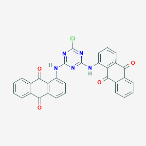 molecular formula C31H16ClN5O4 B093391 1,1'-((6-Chloro-1,3,5-triazine-2,4-diyl)diimino)bisanthraquinone CAS No. 17612-57-6