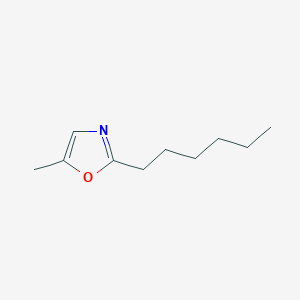 molecular formula C10H17NO B093536 Oxazole, 2-hexyl-5-methyl- CAS No. 16400-62-7