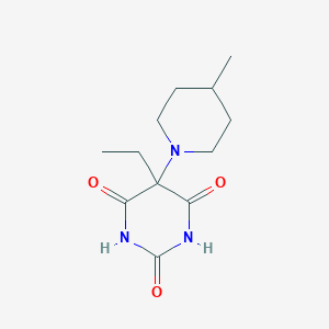 molecular formula C12H19N3O3 B009356 Barbituric acid, 5-ethyl-5-(4-methylpiperidino)- CAS No. 101590-16-3
