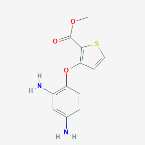 molecular formula C12H12N2O3S B009357 Methyl 3-(2,4-diaminophenoxy)thiophene-2-carboxylate CAS No. 104636-77-3