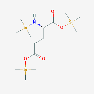 molecular formula C14H33NO4Si3 B093576 L-Glutamic acid, N-(trimethylsilyl)-, bis(trimethylsilyl) ester CAS No. 15985-07-6