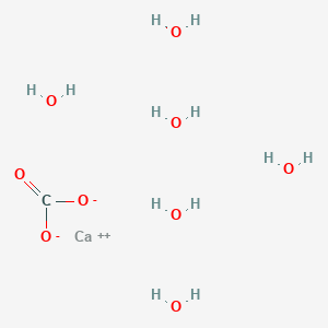 molecular formula CH12CaO9 B093592 Calcium carbonate hexahydrate CAS No. 15634-14-7