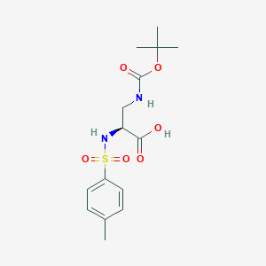 molecular formula C15H22N2O6S B093594 (2S)-2-[(4-methylphenyl)sulfonylamino]-3-[(2-methylpropan-2-yl)oxycarbonylamino]propanoic acid CAS No. 16947-86-7