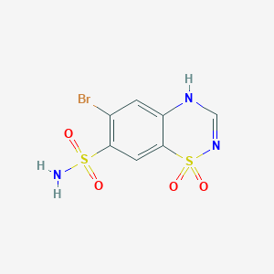 molecular formula C7H6BrN3O4S2 B093621 6-Bromo-2H-1,2,4-benzothiadiazine-7-sulphonamide 1,1-dioxide CAS No. 19367-61-4