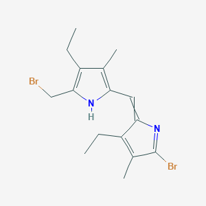 molecular formula C16H20Br2N2 B093643 2-Bromo-5-[[5-(bromomethyl)-4-ethyl-3-methyl-2H-pyrrol-2-ylidene]methyl]-4-ethyl-3-methyl-1H-pyrrole CAS No. 15770-14-6