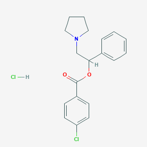 Benzoic acid, p-chloro-, alpha-(1-pyrrolidinylmethyl)benzyl ester hydrochloride