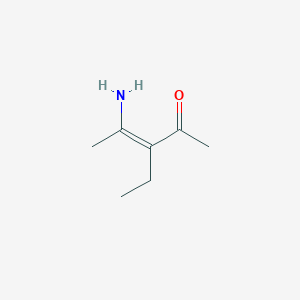 molecular formula C7H13NO B009372 3-Penten-2-one, 4-amino-3-ethyl-, (3Z)-(9CI) CAS No. 104076-25-7