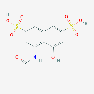 molecular formula C12H11NO8S2 B093752 4-acetamido-5-hydroxynaphthalene-2,7-disulfonic acid CAS No. 134-34-9