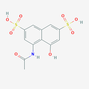 molecular formula C12H11NO8S2 B093752 4-Acetylamino-5-hydroxynaphthalene-2,7-disulfonic acid CAS No. 134-34-9