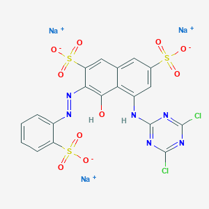 molecular formula C19H9Cl2N6Na3O10S3 B093762 C.I. Reactive Red 1, trisodium salt CAS No. 17752-85-1