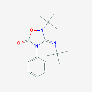 molecular formula C16H23N3O2 B009377 2-tert-Butyl-3-(tert-butylimino)-4-phenyl-1,2,4-oxadiazolidin-5-one CAS No. 19656-63-4