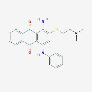 molecular formula C24H23N3O2S B093844 9,10-Anthracenedione, 1-amino-2-[[2-(dimethylamino)ethyl]thio]-4-(phenylamino)- CAS No. 16388-74-2