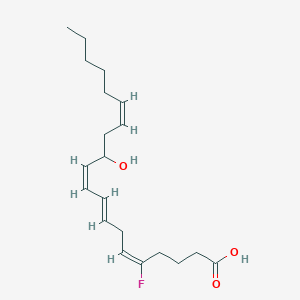 molecular formula C20H31FO3 B009393 (5E,8E,10Z,14Z)-5-fluoro-12-hydroxyicosa-5,8,10,14-tetraenoic acid CAS No. 109522-29-4