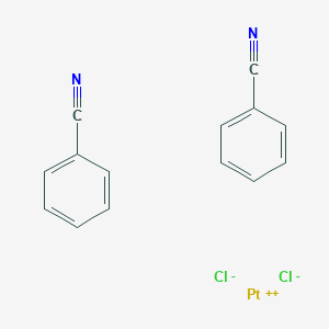 molecular formula C14H10Cl2N2Pt B094019 cis-Di(benzonitrile)dichloroplatinum (II) CAS No. 15617-19-3