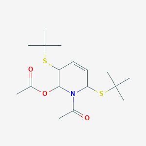 molecular formula C17H29NO3S2 B094058 2-Acetoxy-1-acetyl-3,6-di(tert-butylthio)-1,2,3,6-tetrahydropyridine CAS No. 18794-20-2