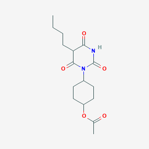 molecular formula C16H24N2O5 B094125 [4-(5-Butyl-2,4,6-trioxo-1,3-diazinan-1-yl)cyclohexyl] acetate CAS No. 1042-93-9