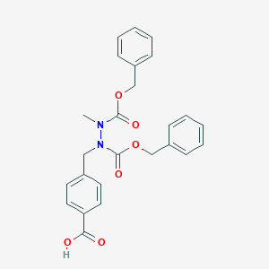 molecular formula C25H24N2O6 B094132 4-[[[Methyl(phenylmethoxycarbonyl)amino]-phenylmethoxycarbonylamino]methyl]benzoic acid CAS No. 18969-60-3